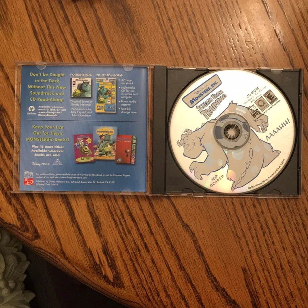 Disney monster inc PC video game CD rom windows 95/98 Vintage